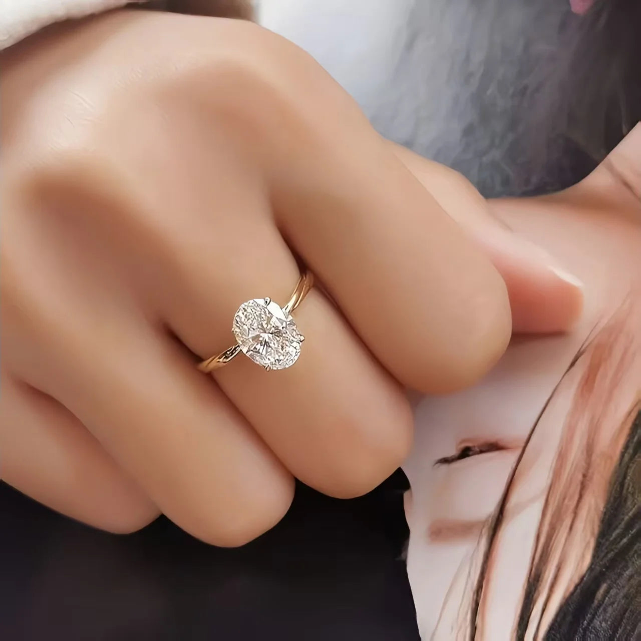 925 Sterling Silver 1-8Ct Zircon Gorgeous Shiny Oval Stone Ring for Women Engagement Wedding Luxury High Quality Fine Jewelry