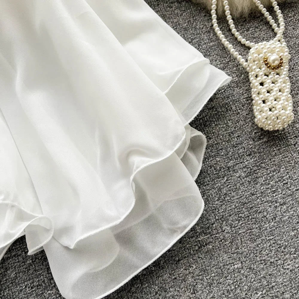 New Summer Spaghetti Straps Ruffle Sleeveless Tanks and Camis Korean Corset Crop Tops Solid Tank Camisoles Women Clothes Y2k