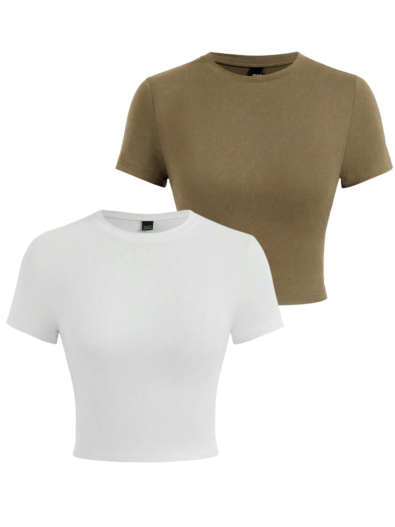 Y2K Woman Solid Cotton Crop Tops Short Sleeve High Elastic T-Shirt Soft O-Neck Sporty Tees Summer Street Fashion Female Clothes