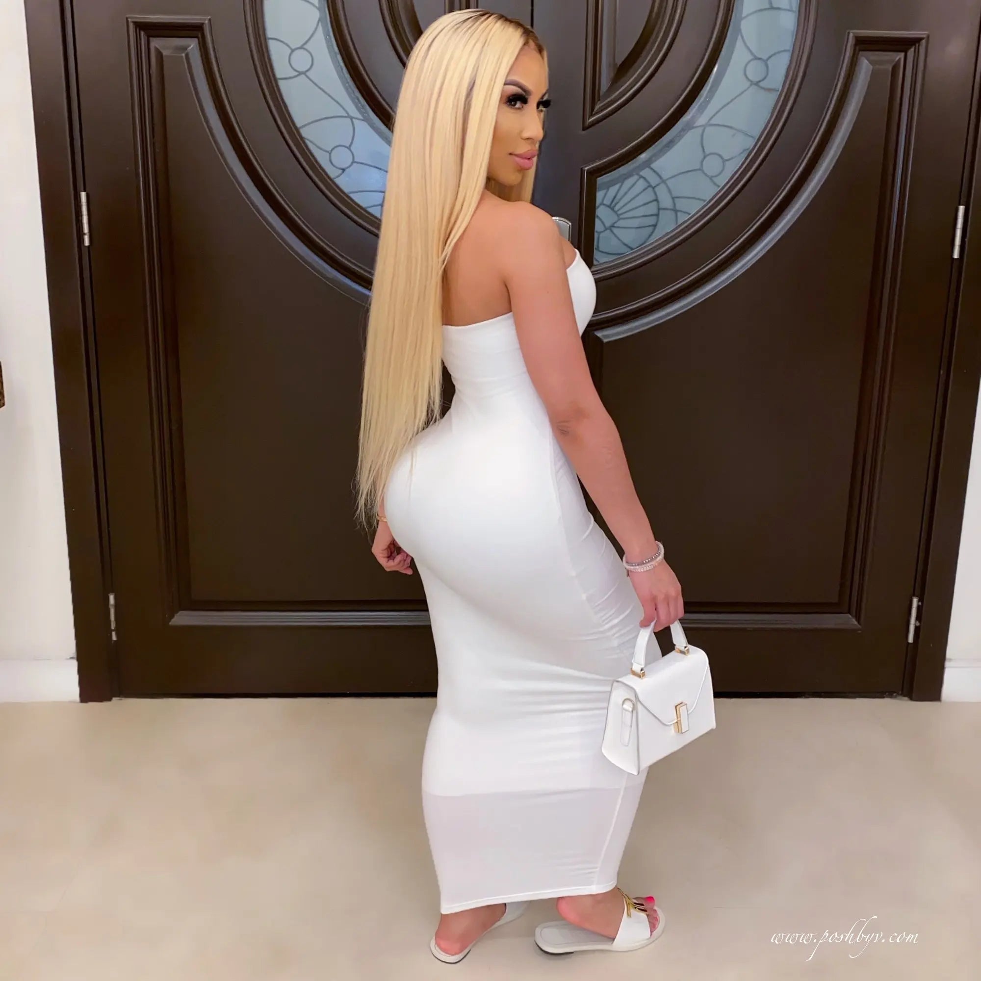 Summer Women's Sexy Sleeveless Chest Wrapped Long Beach Dress