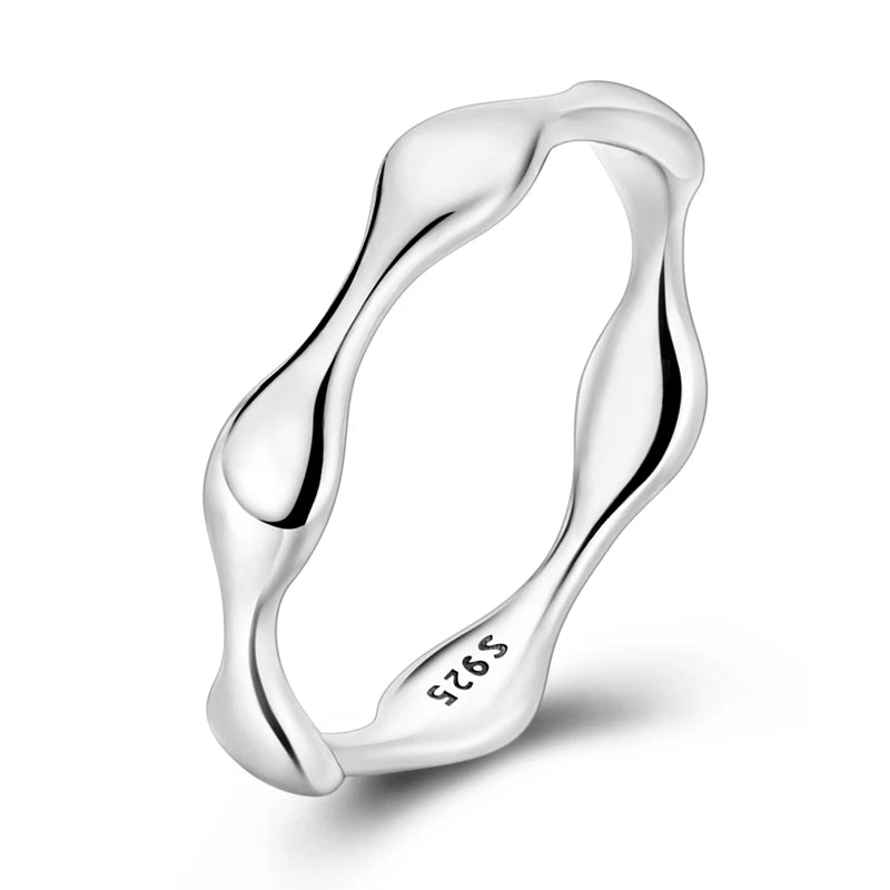 Women Silver Finger Rings for Women Original 925 Sterling Silver Cocktail Ring Geometric Cubic Zircon Heart Wedding Jewelry