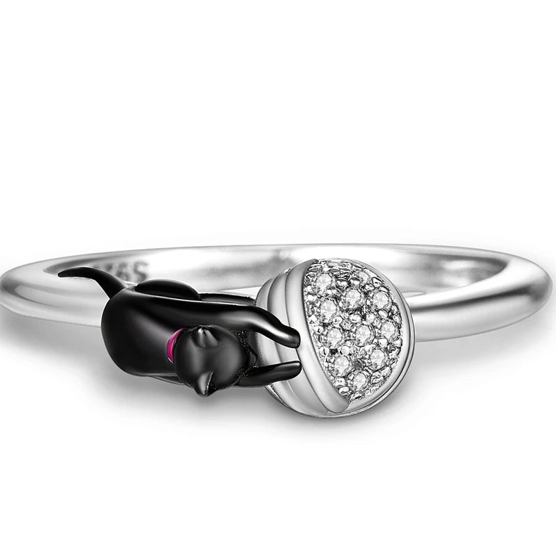 Women Silver Finger Rings for Women Original 925 Sterling Silver Cocktail Ring Geometric Cubic Zircon Heart Wedding Jewelry