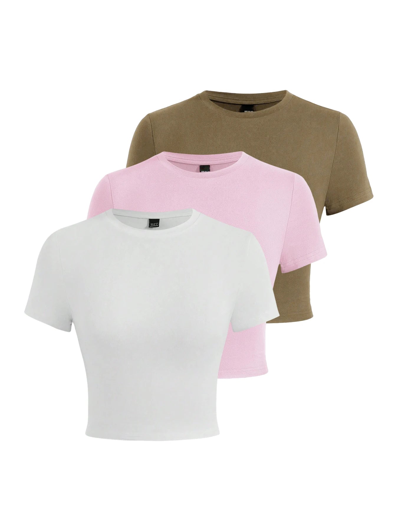 Y2K Woman Solid Cotton Crop Tops Short Sleeve High Elastic T-Shirt Soft O-Neck Sporty Tees Summer Street Fashion Female Clothes