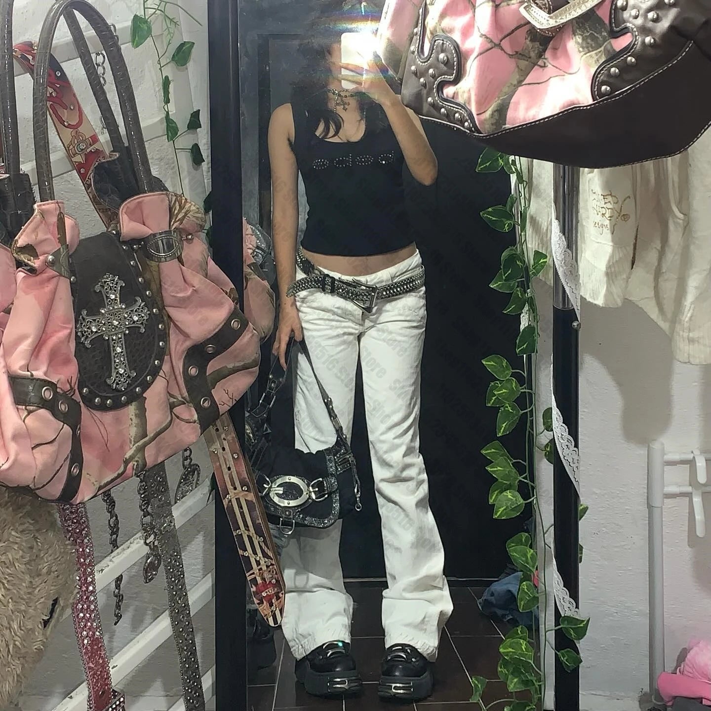 Summer Crop Top Women Aesthetic Crop Tops Y2k Goth Clothes 2000s Tops With Suspenders Emo Women's Tanks & Camis Harajuku Woman