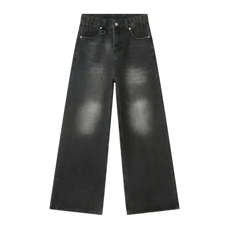 IEFB Summer Men's Denim Pants Old Blue Washed Male Jeans Straight Casual Menwear Loose Wide Leg Trousers New Fashion 9C354