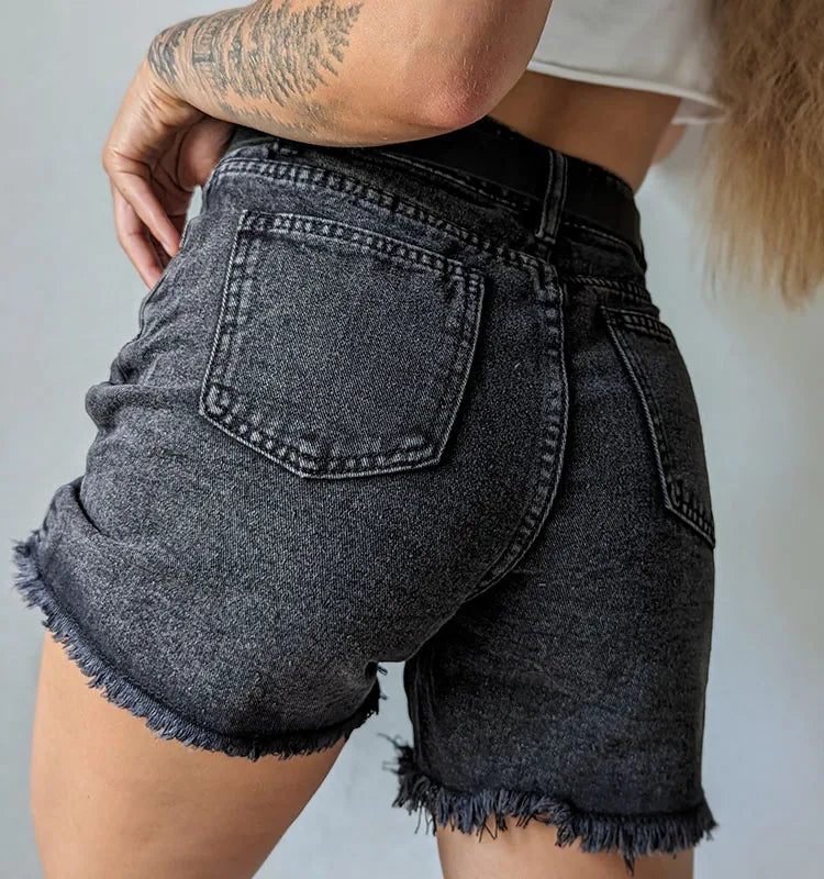 Streamgirl Blue Women's Denim Shorts Summer High Waist Casual Chic Loose Jean Shorts For Women Summer 2025 Denim Short Femme