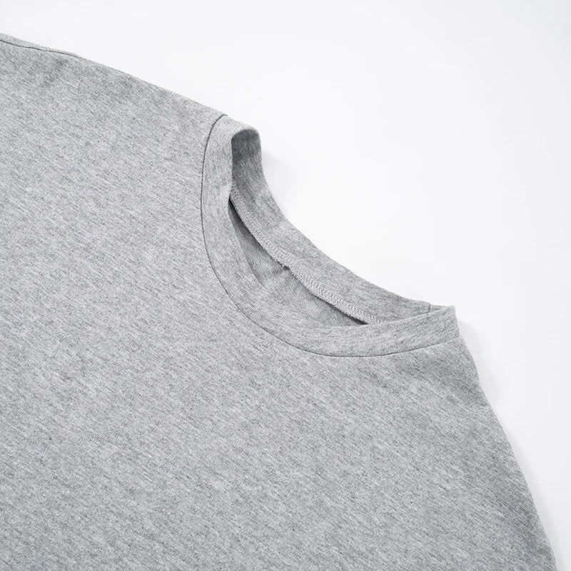 Gray Cropped T-shirt Women's O-neck Corset Tops Fashion Casual Solid Streetwear Spring Summer Short Tee Shirts for Girls