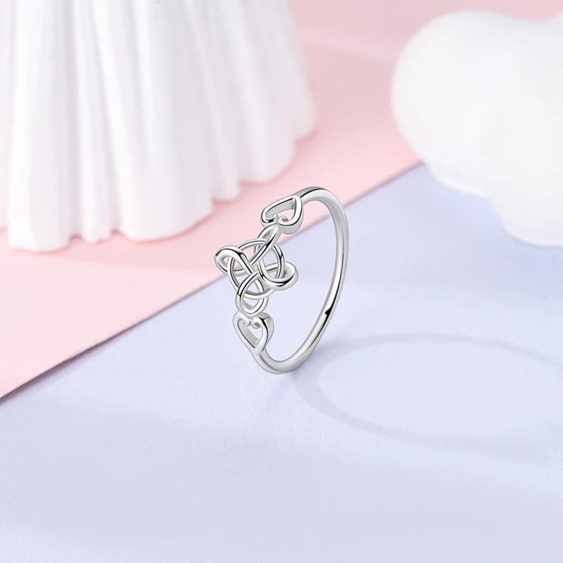 Women Silver Finger Rings for Women Original 925 Sterling Silver Cocktail Ring Geometric Cubic Zircon Heart Wedding Jewelry