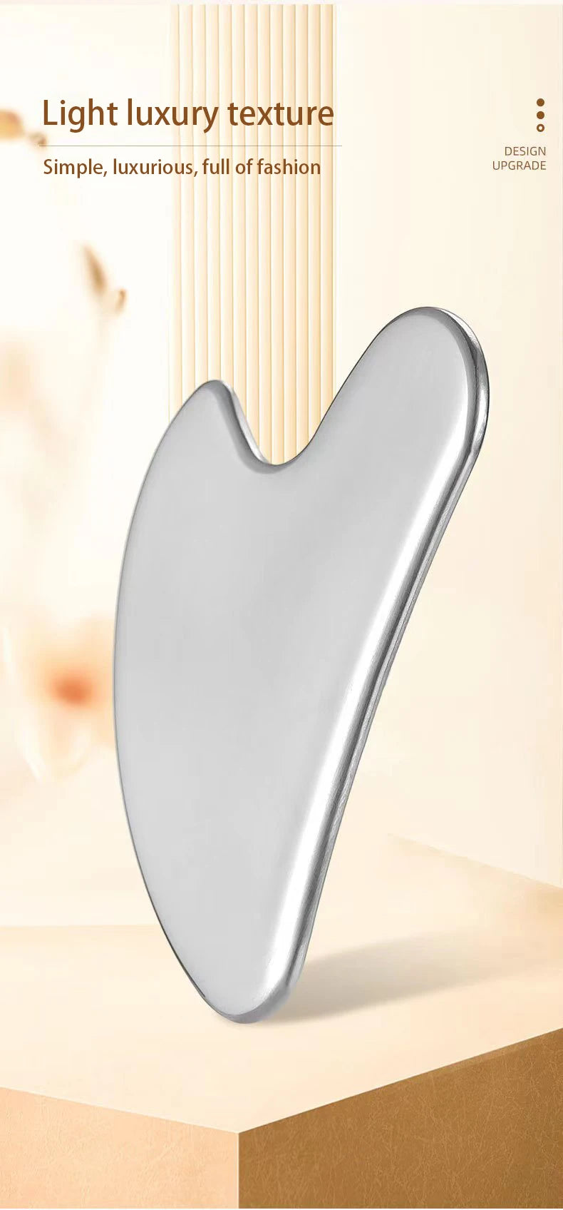 Facial Massage Scraper Stainless Steel Beauty Scraper Face Lift Law Full-Body Dolphin Heart Scraper Holster