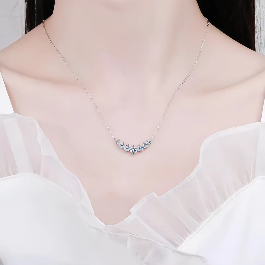D Vvs1 Moissanite Necklace for Women Wedding Fine Jewelry with Certificates 925 Sterling Silver Plated 18K White Gold Necklace