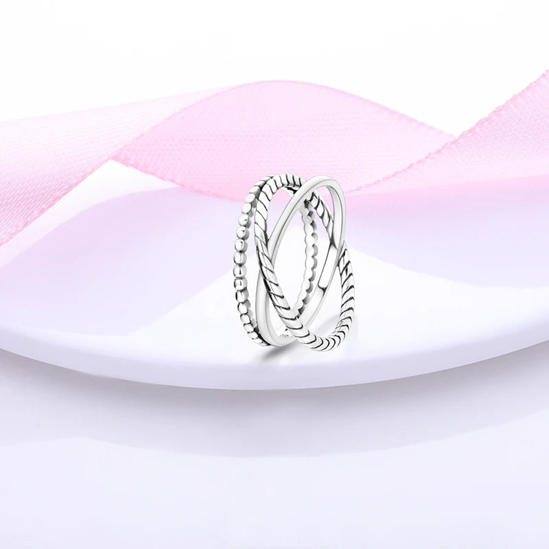 Women Silver Finger Rings for Women Original 925 Sterling Silver Cocktail Ring Geometric Cubic Zircon Heart Wedding Jewelry