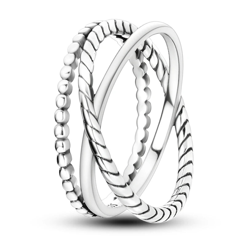 Women Silver Finger Rings for Women Original 925 Sterling Silver Cocktail Ring Geometric Cubic Zircon Heart Wedding Jewelry