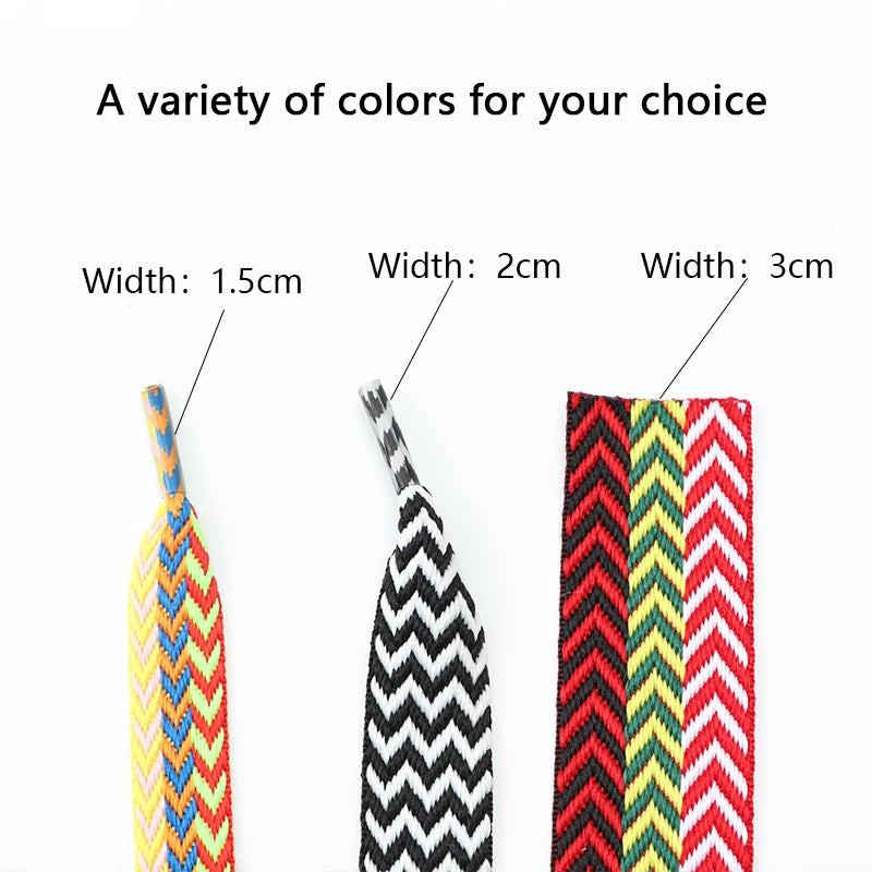 Flat Shoelaces for Sneakers Wavy Bread Shoe Laces Luxury Brand Shoelace Width 1.5cm/2cm/3cm Trend Shoe Lace Rope Shoes Strings