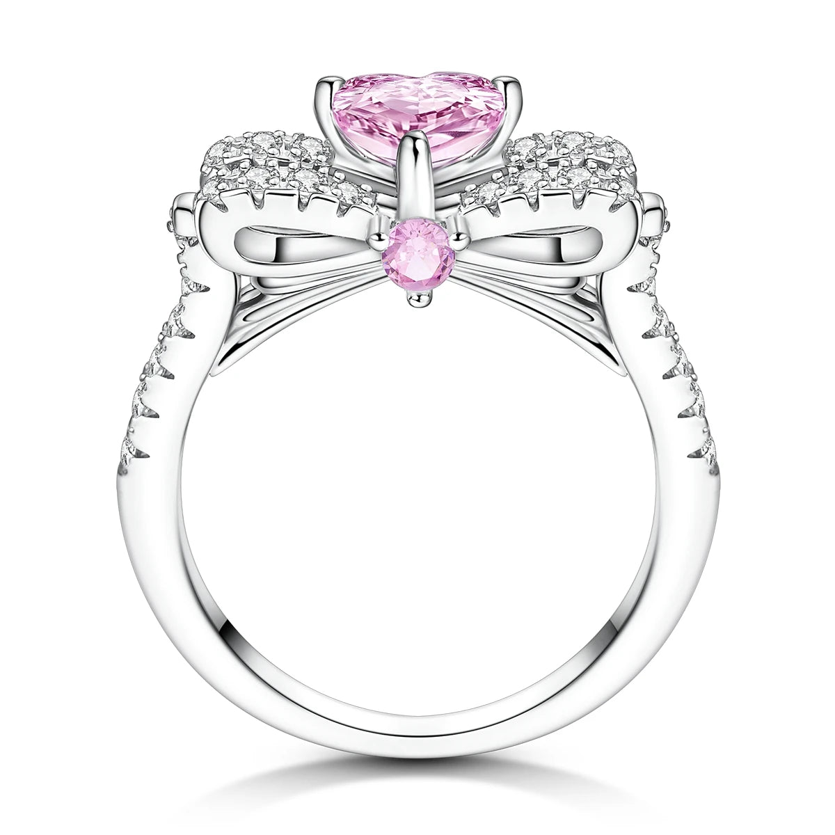 Women Silver Finger Rings for Women Original 925 Sterling Silver Cocktail Ring Geometric Cubic Zircon Heart Wedding Jewelry