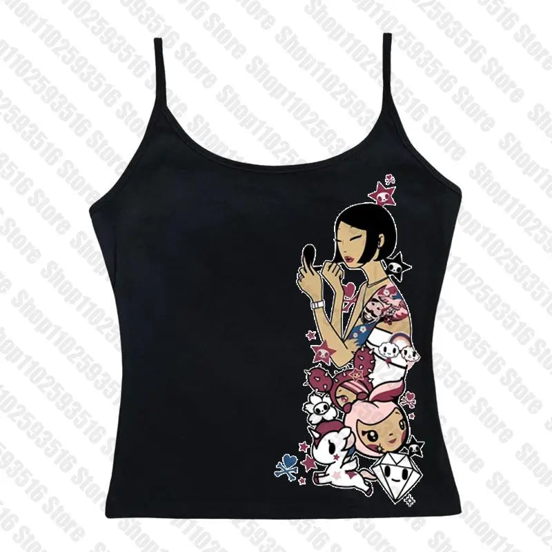 Graphic T Shirts Women's T-shirts 90s Clothes Vintage Crop Top Women Clothing Female Trashy Y2k 2000s Tops Harajuku Gothic Kpop