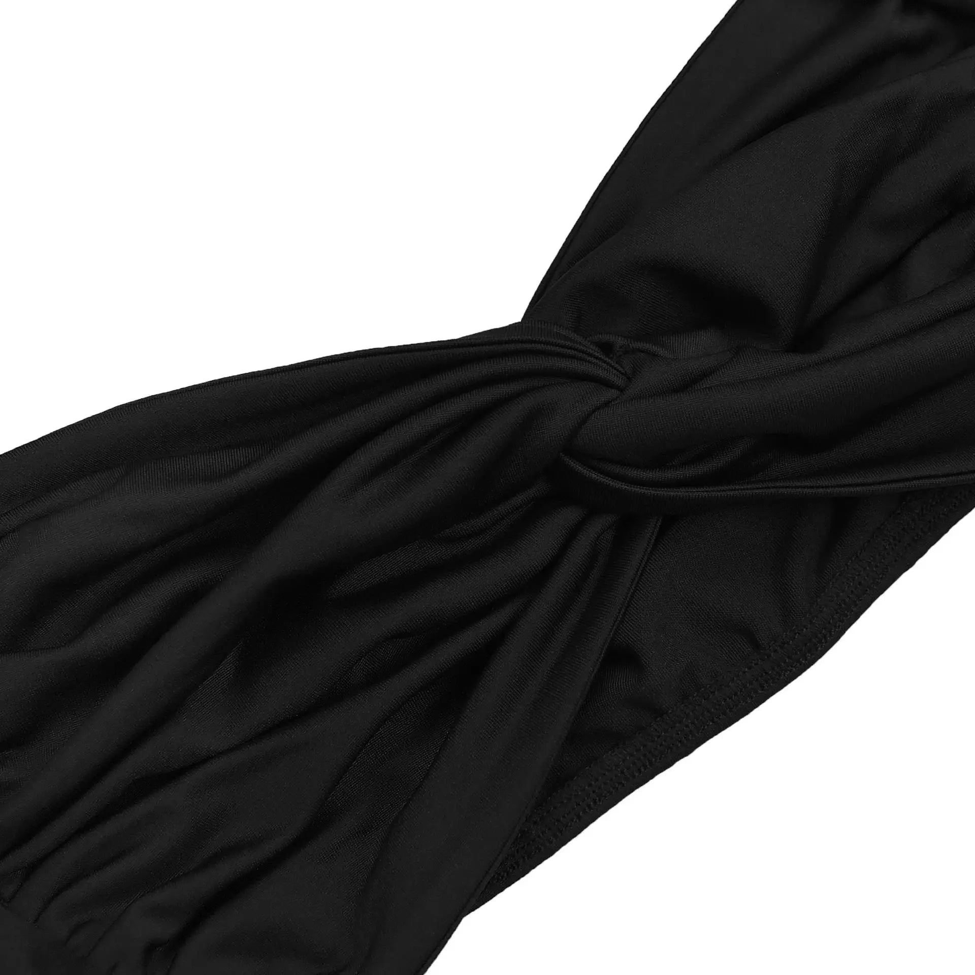 Weird Puss Ruched 2 Piece Set Women Sexy Halter Backless Bra+Metal Casp Ribbon Flared Pants Matching Party Club Stretch Outfits