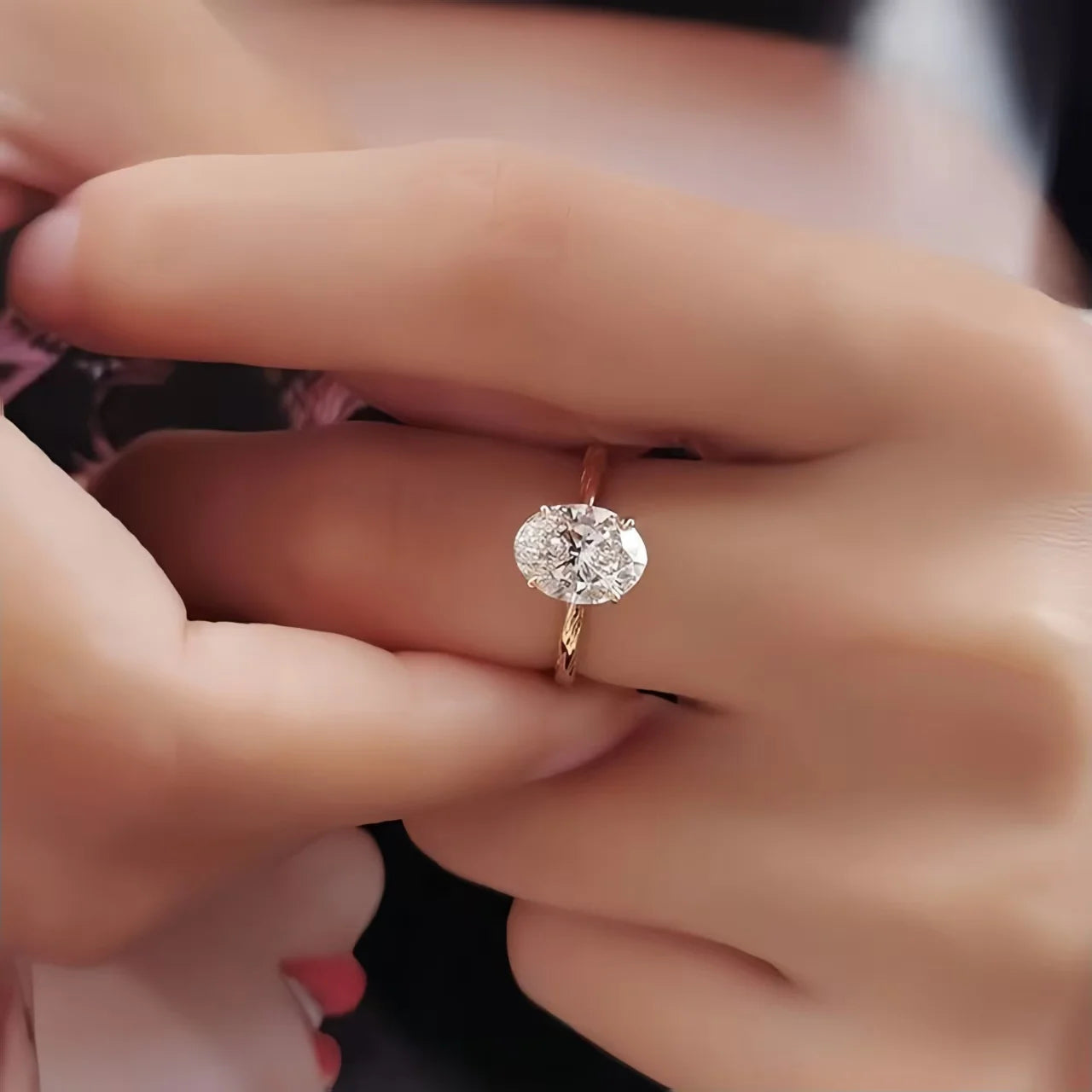 925 Sterling Silver 1-8Ct Zircon Gorgeous Shiny Oval Stone Ring for Women Engagement Wedding Luxury High Quality Fine Jewelry