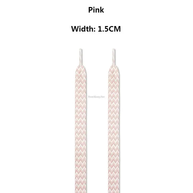 Flat Shoelaces for Sneakers Wavy Bread Shoe Laces Luxury Brand Shoelace Width 1.5cm/2cm/3cm Trend Shoe Lace Rope Shoes Strings