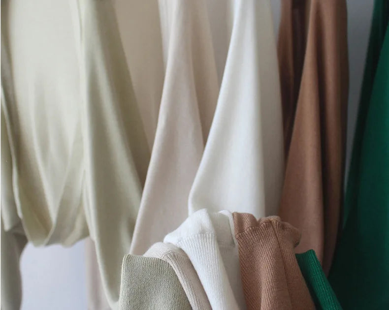 Autumn New Ice Silk Sun Protection Knitted Cardigan Strap Outer Shawl Batwing Sleeve Cover up Top Women's Fashion Trend