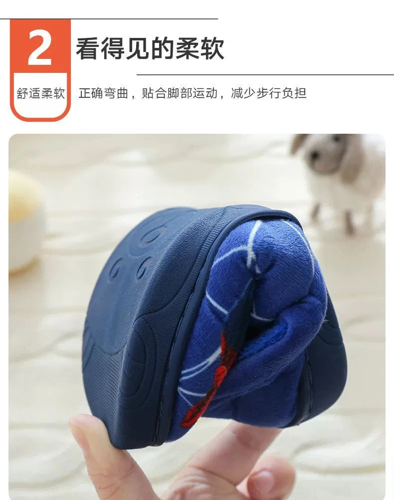 Marvel Boys Girls Cartoon Spider Man Kids Cotton Slippers Toddler Winter Warm Princess Women Men Indoor Bedroom Home Shoes