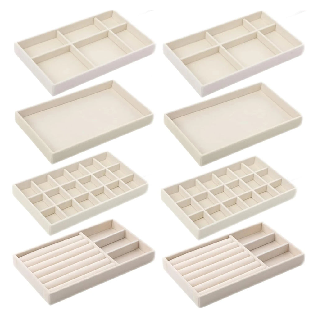 Plush jewelry storage tray, detachable tray, earrings, earrings, rings, necklaces, storage tray, drawer, partition tray