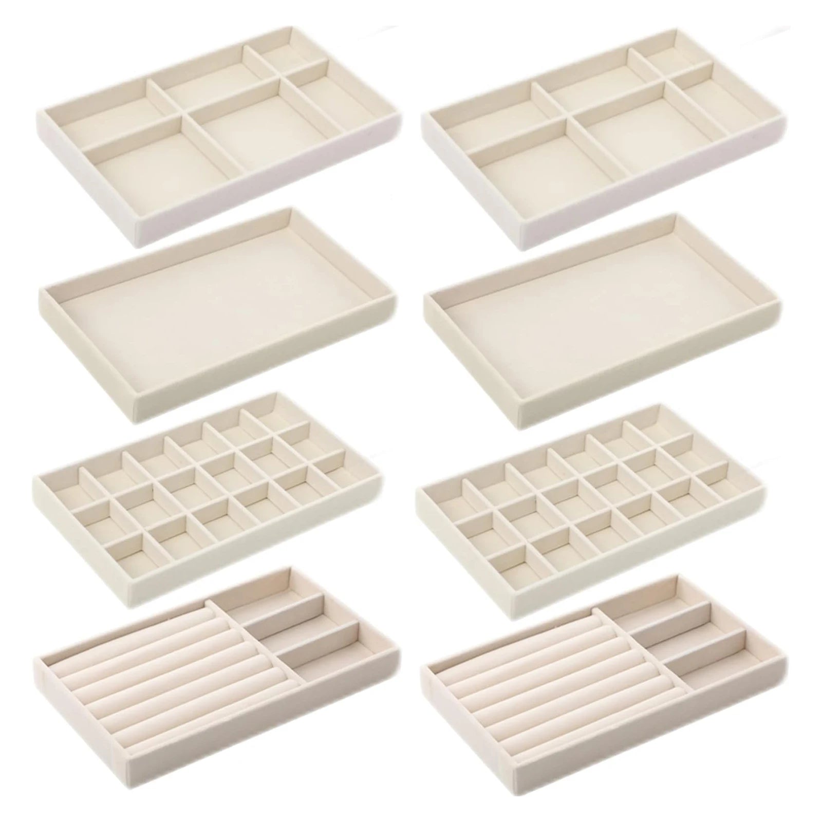 Plush jewelry storage tray, detachable tray, earrings, earrings, rings, necklaces, storage tray, drawer, partition tray