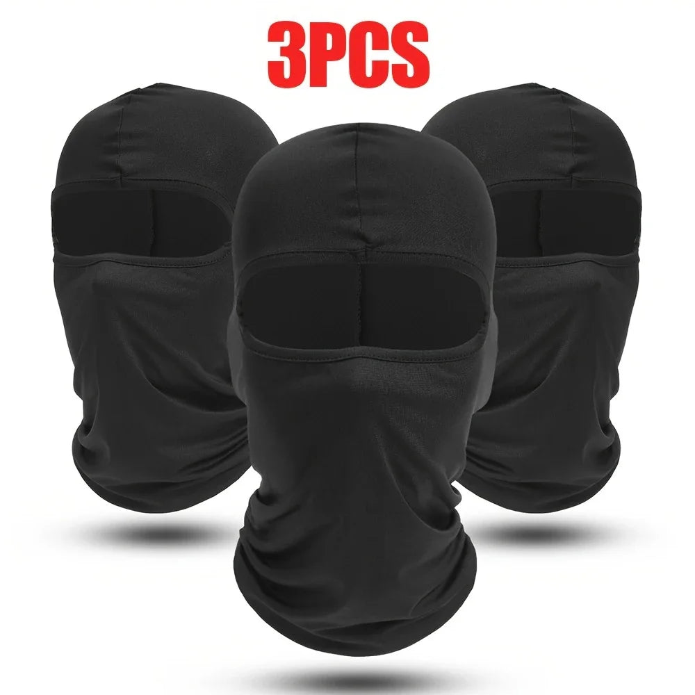 3 Pieces Quick-dry Balaclava Sports Full Face Mask Soft Breathable Beanies Cycling Helmet Liner Running Hiking Fishing Hood Caps
