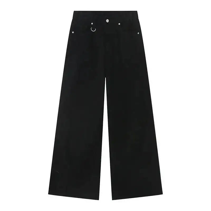 IEFB Summer Men's Denim Pants Old Blue Washed Male Jeans Straight Casual Menwear Loose Wide Leg Trousers New Fashion 9C354