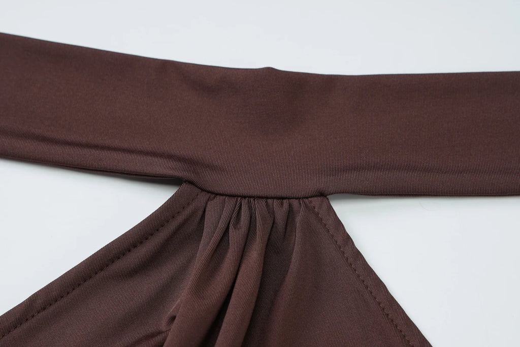 Hugcitar Fashion Halter Solid Sleeveless Backless Bandage Ruched Sexy Slim Mini Dress Summer Clothes Party Vacation Club