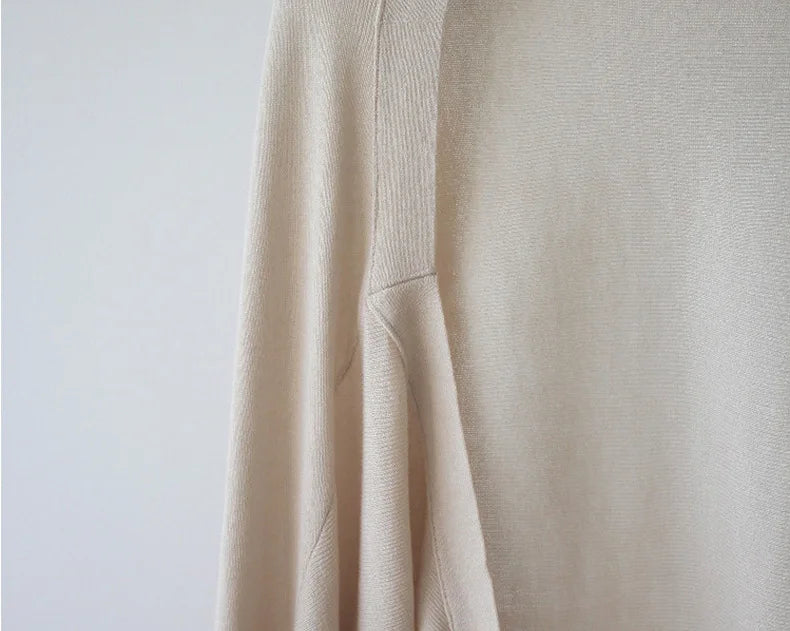 Autumn New Ice Silk Sun Protection Knitted Cardigan Strap Outer Shawl Batwing Sleeve Cover up Top Women's Fashion Trend