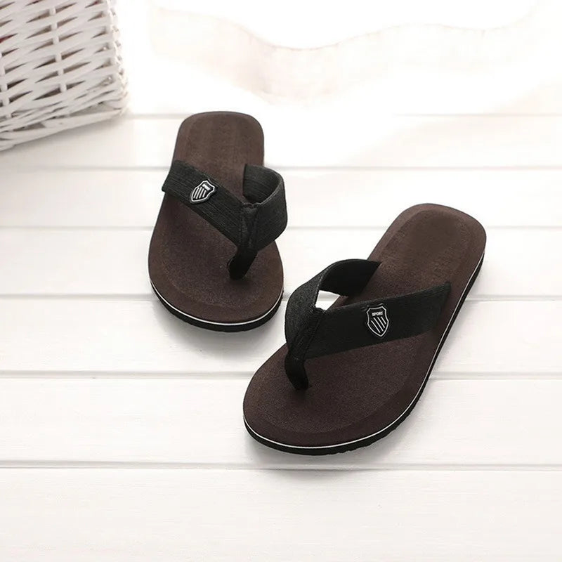 Men's Casual Flip Flops Fashion Beach Shoes Men Summer Non-Slip Flat Slides Mens Slippers Indoor House Shoes Man Male Slipper