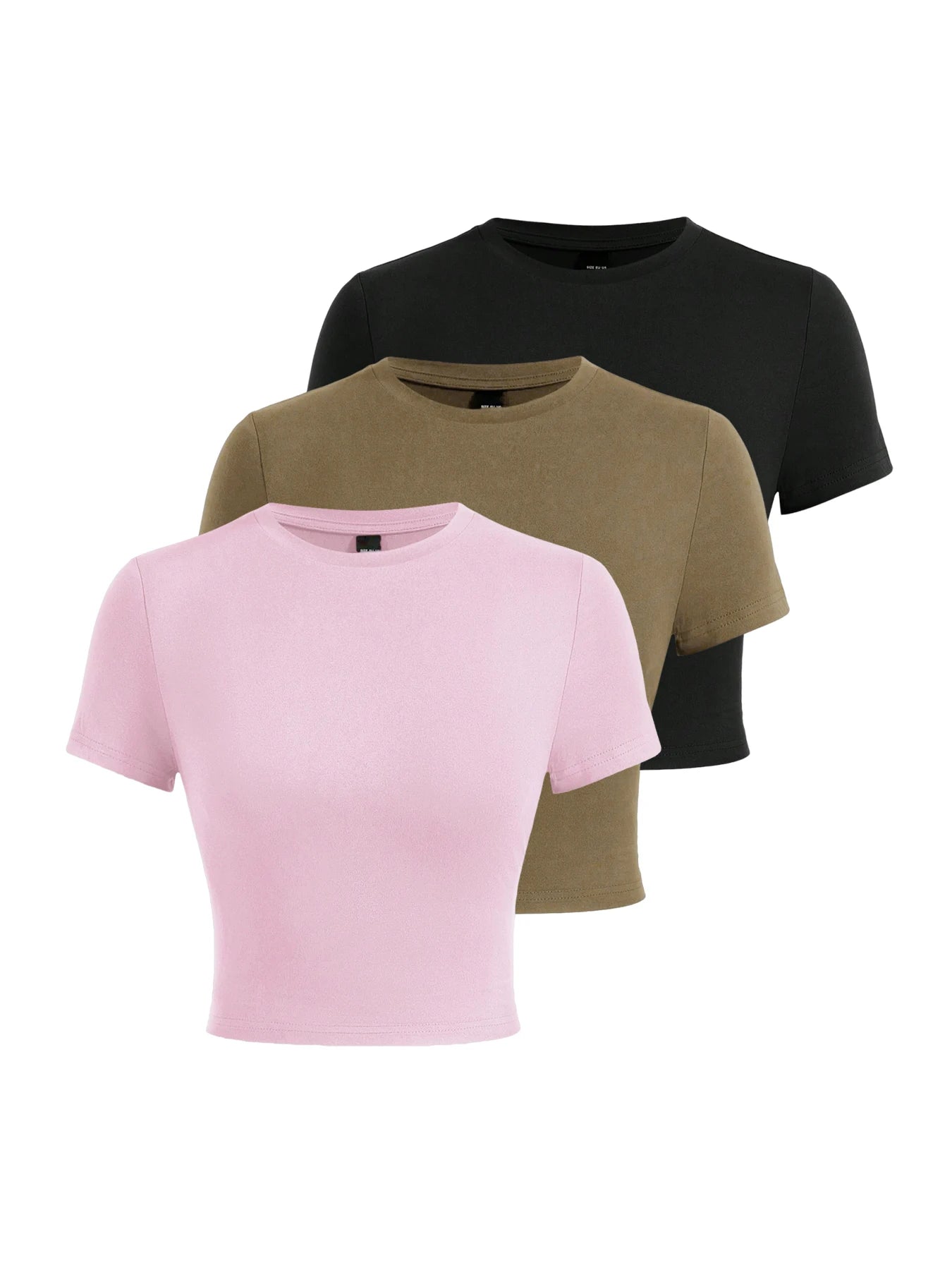 Y2K Woman Solid Cotton Crop Tops Short Sleeve High Elastic T-Shirt Soft O-Neck Sporty Tees Summer Street Fashion Female Clothes