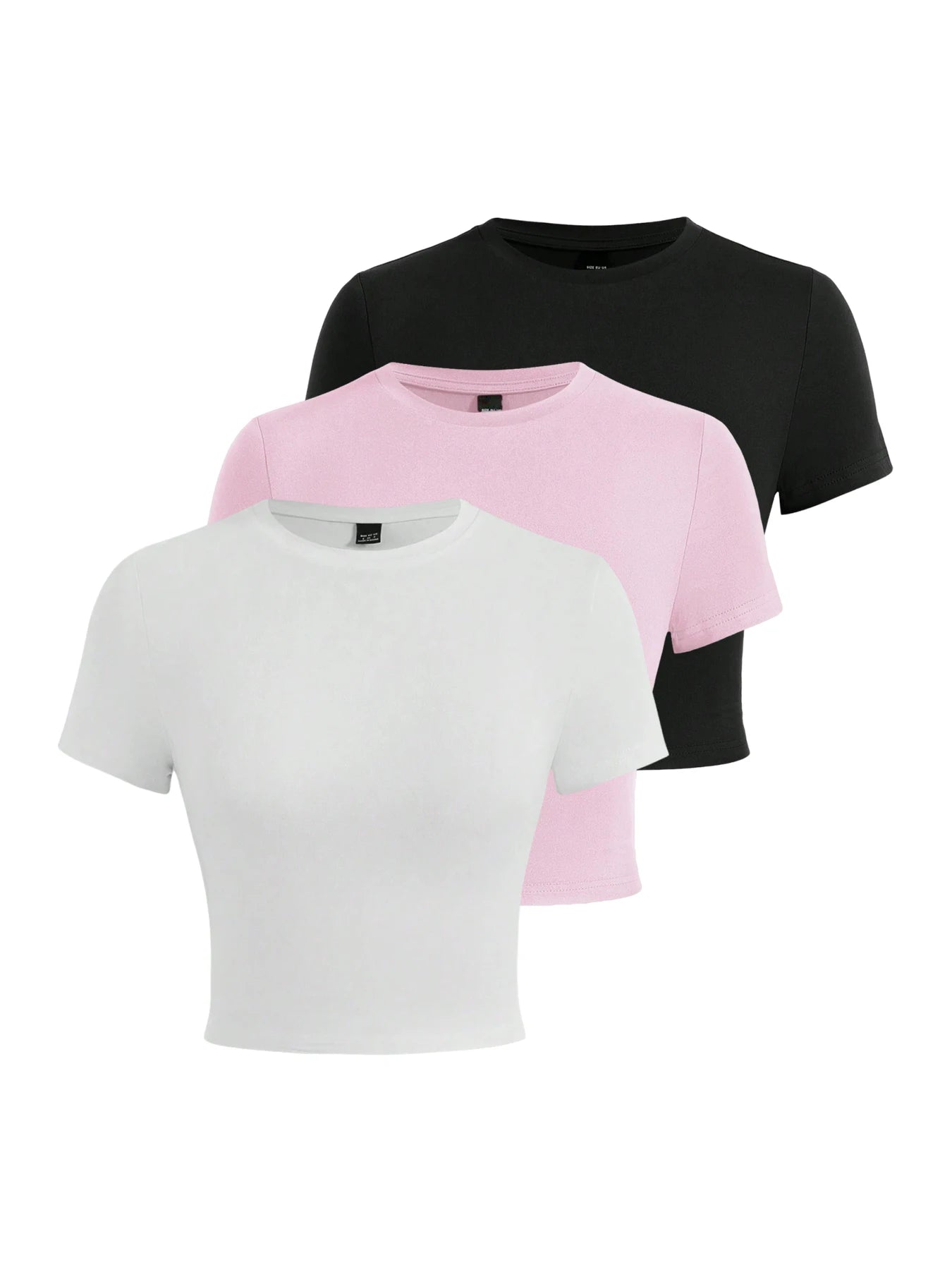 Y2K Woman Solid Cotton Crop Tops Short Sleeve High Elastic T-Shirt Soft O-Neck Sporty Tees Summer Street Fashion Female Clothes