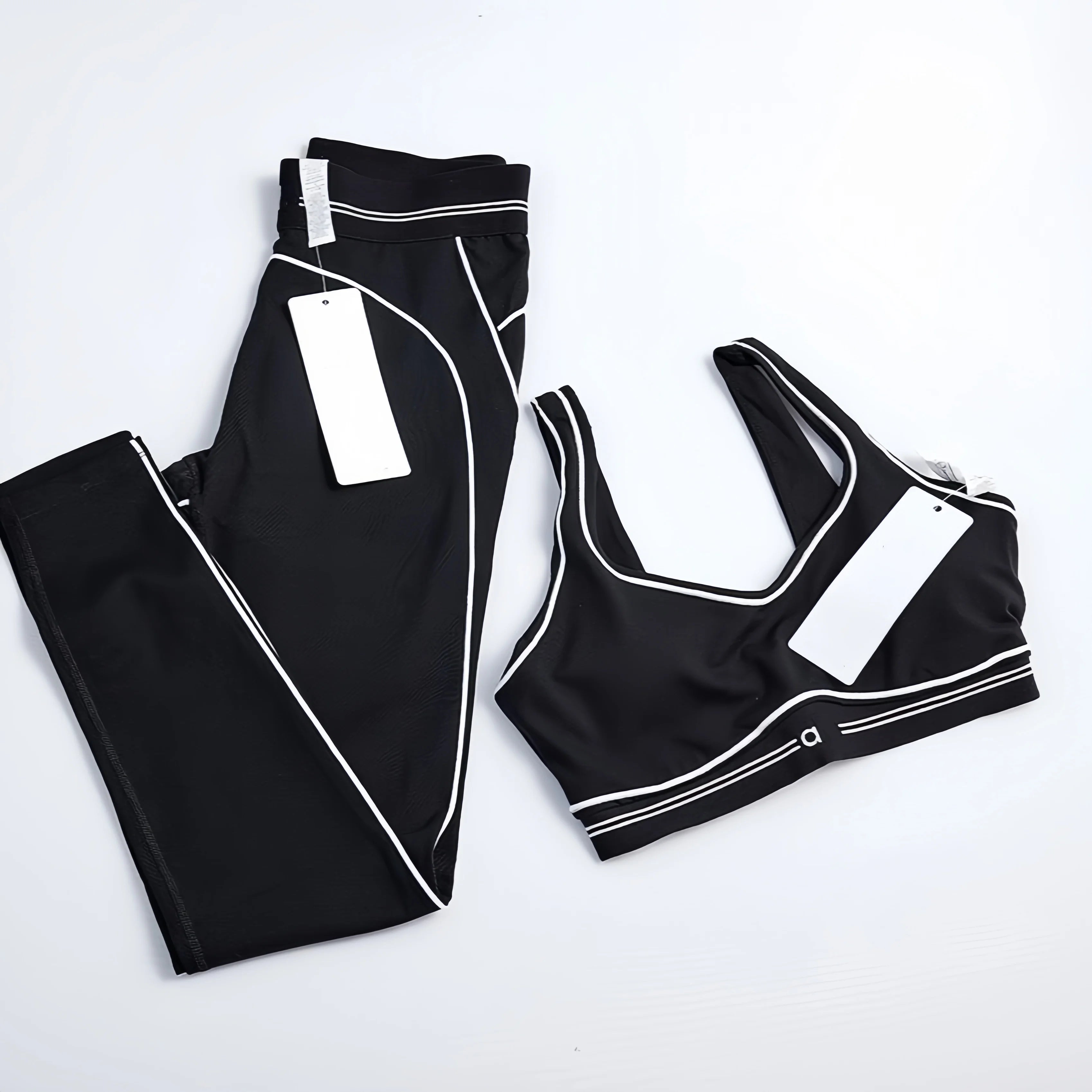 2025 New Women's Yoga Sports Camisole Vest Elastic Slim Fit Pants Two-piece Set