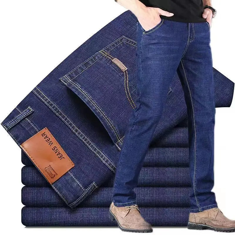 2025 Men's Jeans Casual Stretch Classic Blue Black Denim Pants Men's Texture Jeans Versatile Item Interprets Denim Fashion offic