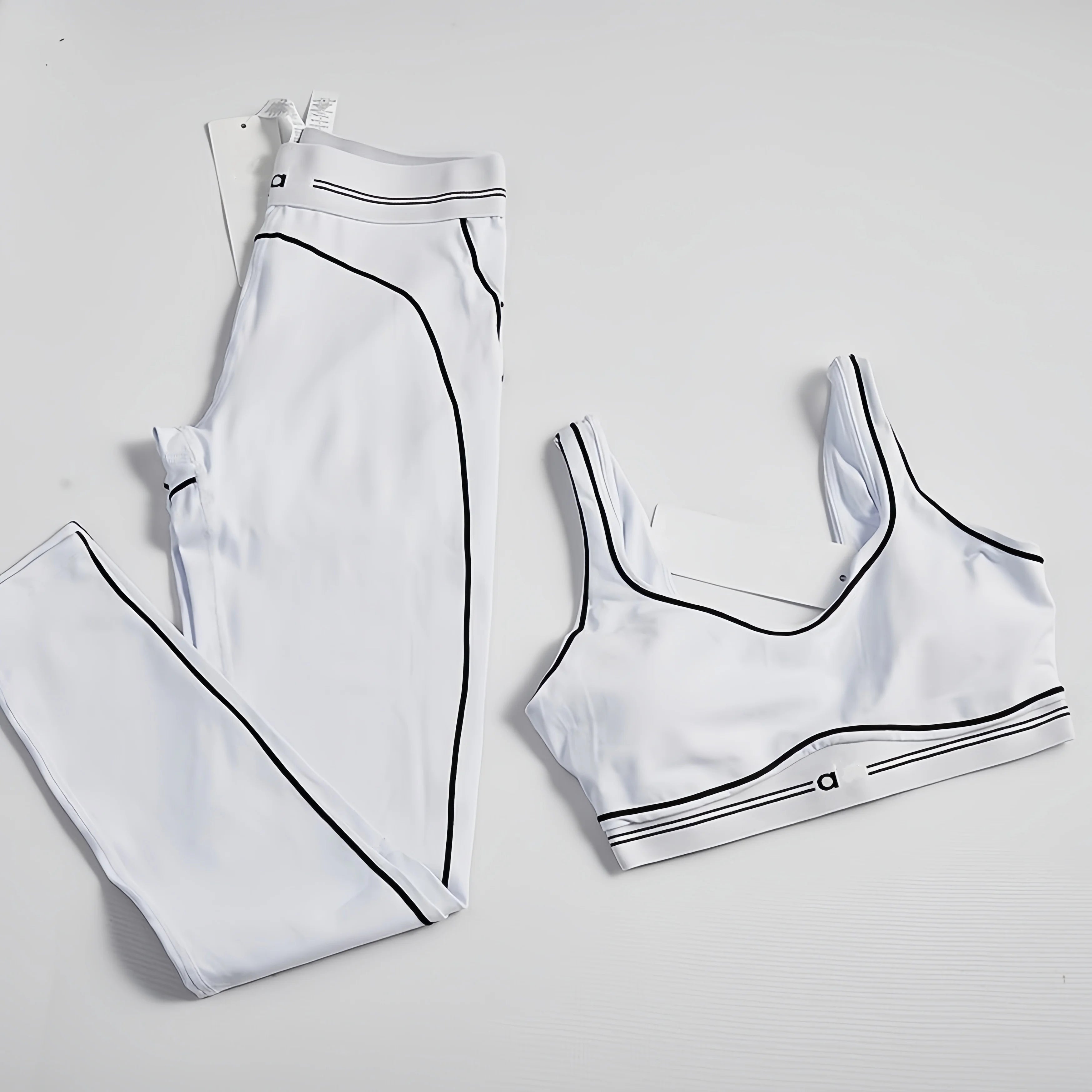 2025 New Women's Yoga Sports Camisole Vest Elastic Slim Fit Pants Two-piece Set