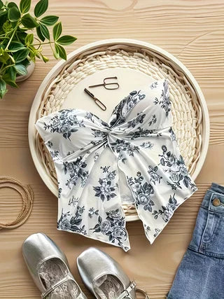 Ladies' fashionable off shoulder one neck strapless top