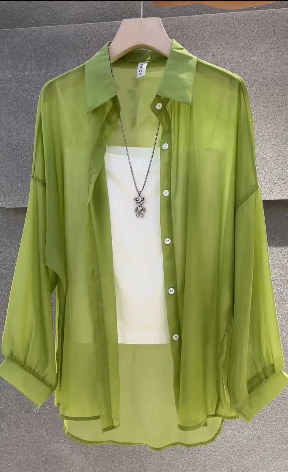 Women's Summer Lightweight Ice Sensation Pearl Shiny Sun Protection Shirt Outerwear Slender Commute Open Cardigan Top