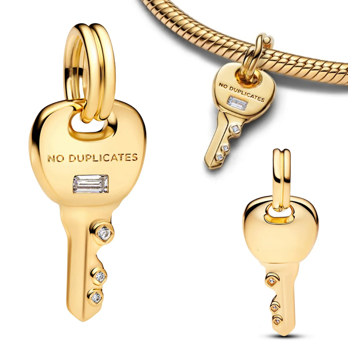 925 Sterling Silver Heart Shaped Key Lock Couple Charms Enamel Insect Pendent Horseshoe Floral Beads Fit Bracelet Custom Gift