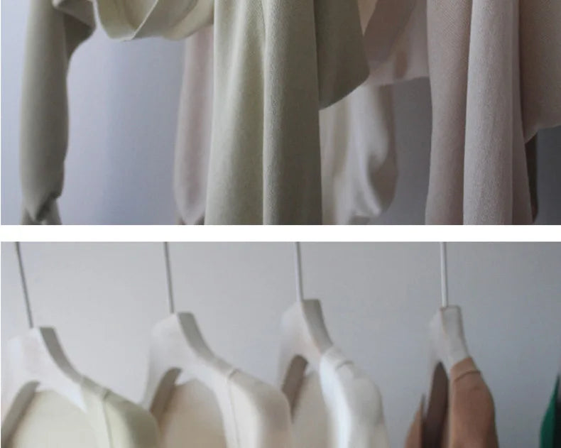 Autumn New Ice Silk Sun Protection Knitted Cardigan Strap Outer Shawl Batwing Sleeve Cover up Top Women's Fashion Trend