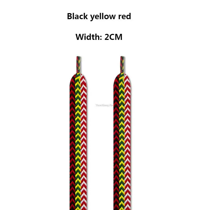 Flat Shoelaces for Sneakers Wavy Bread Shoe Laces Luxury Brand Shoelace Width 1.5cm/2cm/3cm Trend Shoe Lace Rope Shoes Strings