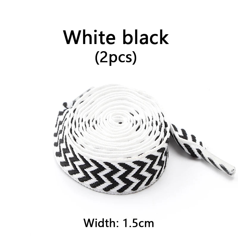 Flat Shoelaces for Sneakers Wavy Bread Shoe Laces Luxury Brand Shoelace Width 1.5cm/2cm/3cm Trend Shoe Lace Rope Shoes Strings