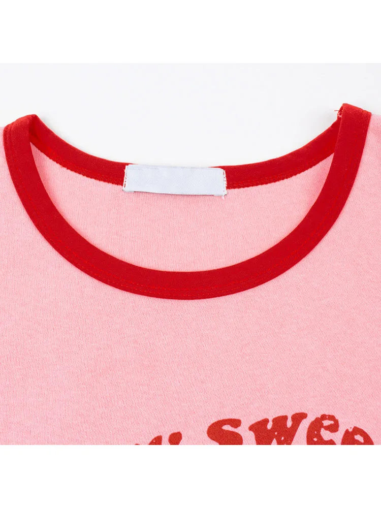 2024 Pink Print Y2k Tank Top Summer Off Shoulder O Neck Sleeveless Fashion 90s Vintage Crop Tops Women Casual Sexy