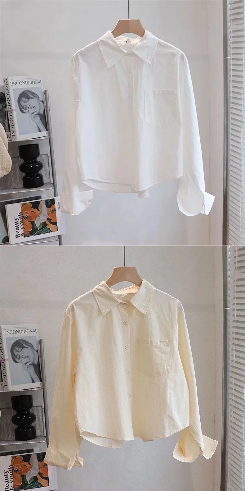 Spring Short Sleeve Women's Shirt Long Sleeve Inner Wear Outer Wear Student Style Soft Silk Fabric 3D Effect Polo Collar Tren...