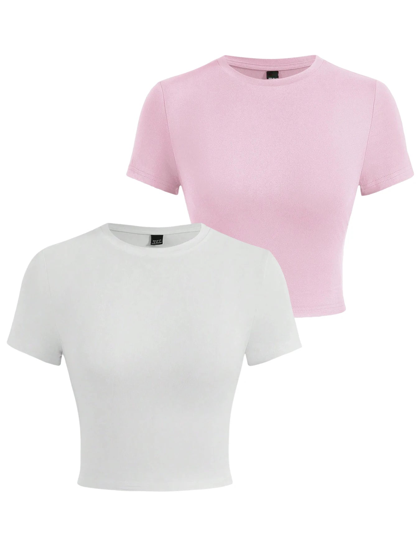 Y2K Woman Solid Cotton Crop Tops Short Sleeve High Elastic T-Shirt Soft O-Neck Sporty Tees Summer Street Fashion Female Clothes