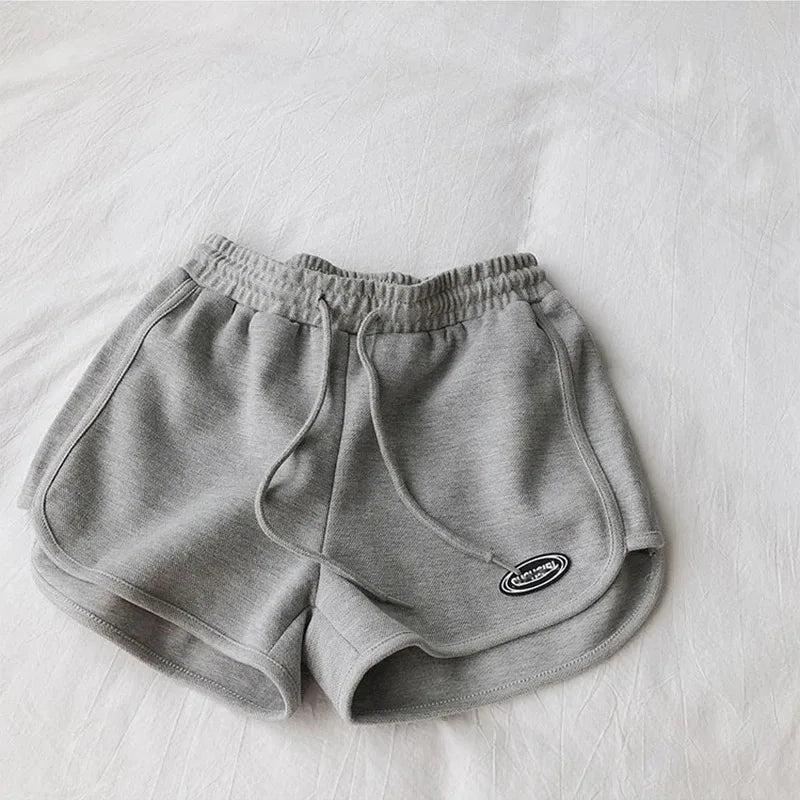 Women Casual Drawstring Sports Shorts Summer Thin High Waist Yoga A-line Shorts Loose Women Running Straight Trousers