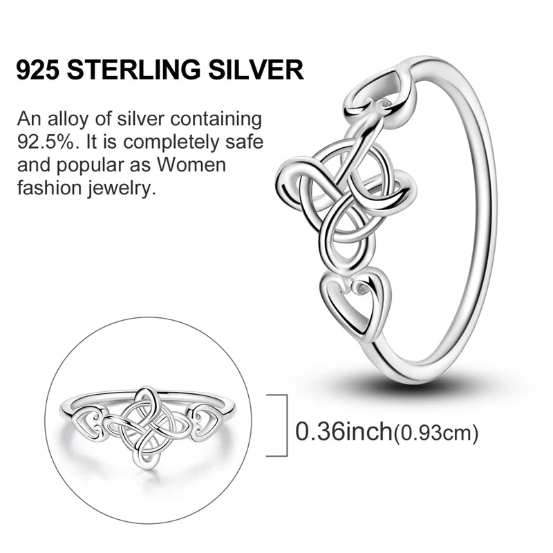 Women Silver Finger Rings for Women Original 925 Sterling Silver Cocktail Ring Geometric Cubic Zircon Heart Wedding Jewelry