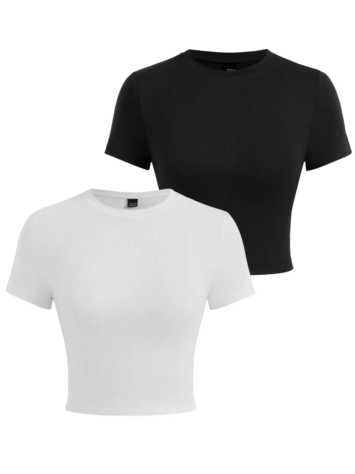 Y2K Woman Solid Cotton Crop Tops Short Sleeve High Elastic T-Shirt Soft O-Neck Sporty Tees Summer Street Fashion Female Clothes