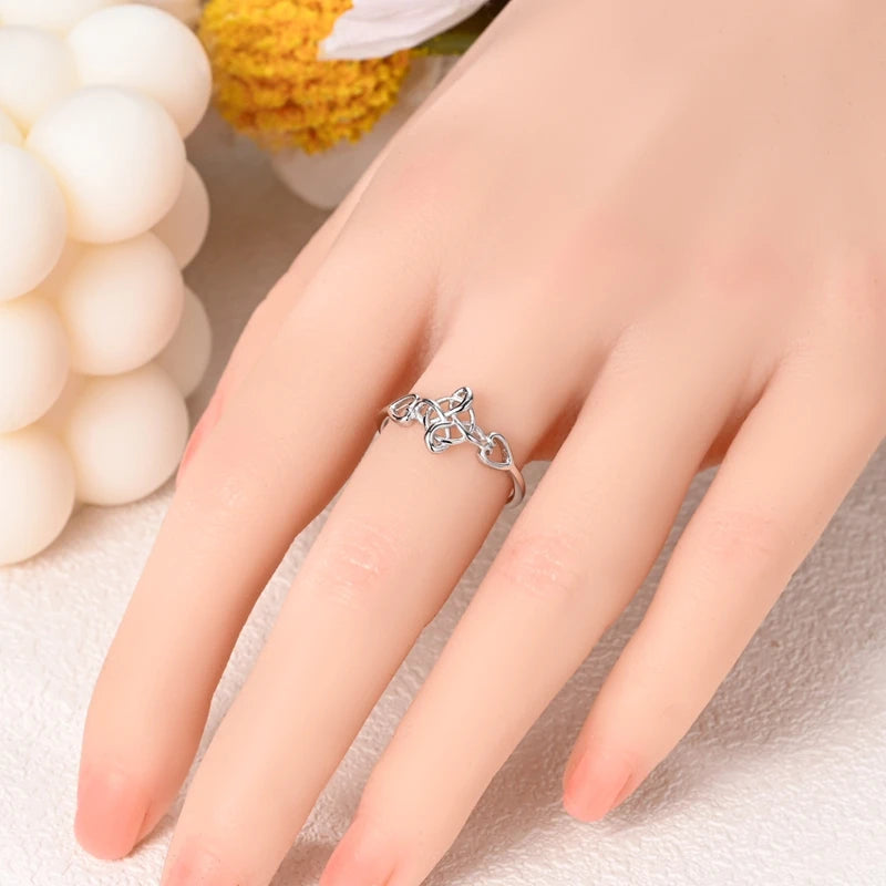 Women Silver Finger Rings for Women Original 925 Sterling Silver Cocktail Ring Geometric Cubic Zircon Heart Wedding Jewelry