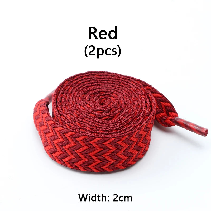 Flat Shoelaces for Sneakers Wavy Bread Shoe Laces Luxury Brand Shoelace Width 1.5cm/2cm/3cm Trend Shoe Lace Rope Shoes Strings